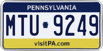PA license plate MTU9249