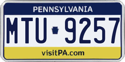 PA license plate MTU9257