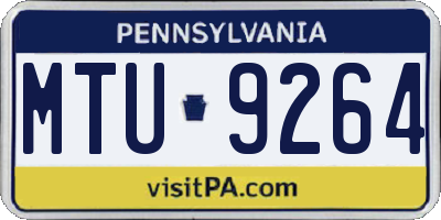 PA license plate MTU9264