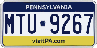 PA license plate MTU9267