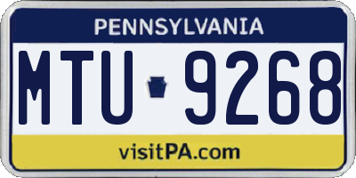 PA license plate MTU9268