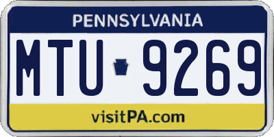 PA license plate MTU9269