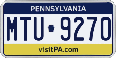PA license plate MTU9270