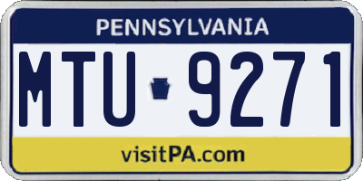 PA license plate MTU9271