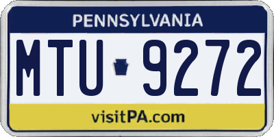 PA license plate MTU9272