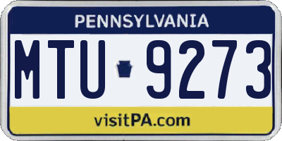 PA license plate MTU9273