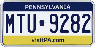PA license plate MTU9282