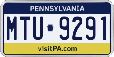 PA license plate MTU9291