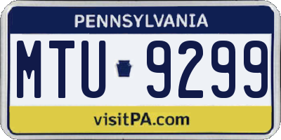PA license plate MTU9299