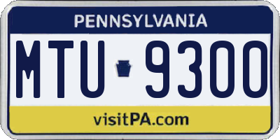 PA license plate MTU9300