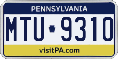PA license plate MTU9310