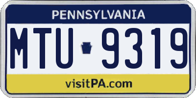 PA license plate MTU9319