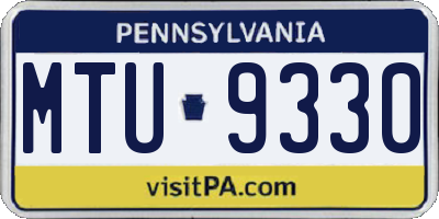 PA license plate MTU9330