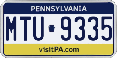 PA license plate MTU9335