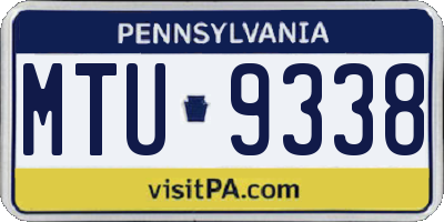 PA license plate MTU9338