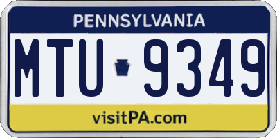 PA license plate MTU9349