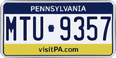 PA license plate MTU9357