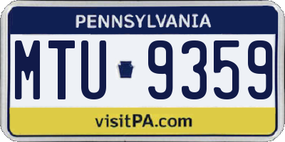 PA license plate MTU9359