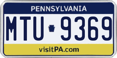 PA license plate MTU9369