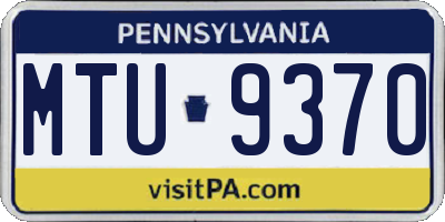 PA license plate MTU9370