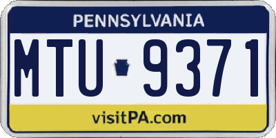 PA license plate MTU9371