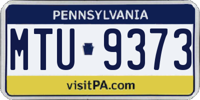 PA license plate MTU9373