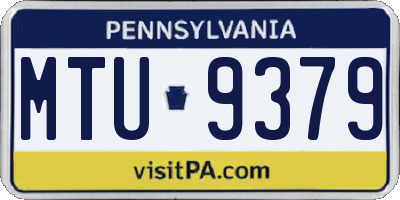 PA license plate MTU9379