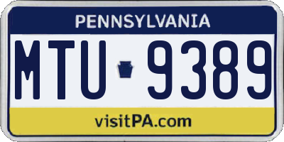 PA license plate MTU9389