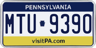 PA license plate MTU9390