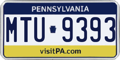 PA license plate MTU9393