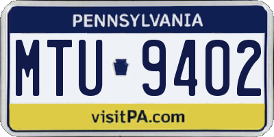 PA license plate MTU9402