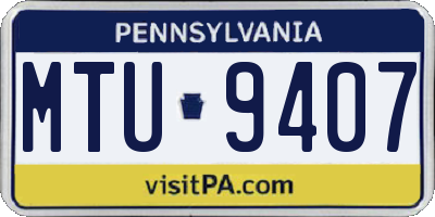 PA license plate MTU9407