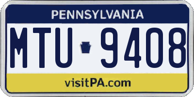 PA license plate MTU9408