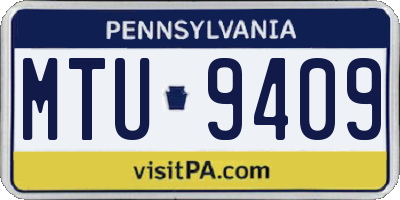 PA license plate MTU9409