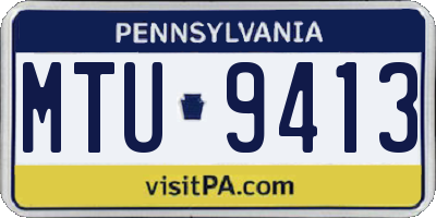PA license plate MTU9413