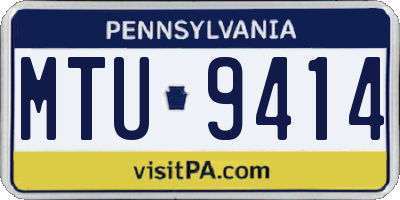 PA license plate MTU9414