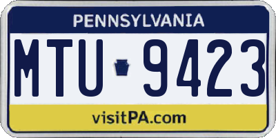 PA license plate MTU9423