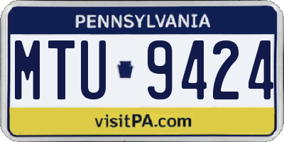 PA license plate MTU9424