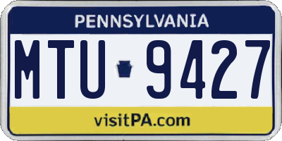 PA license plate MTU9427