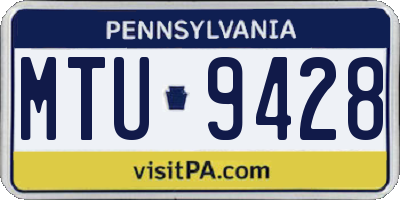 PA license plate MTU9428