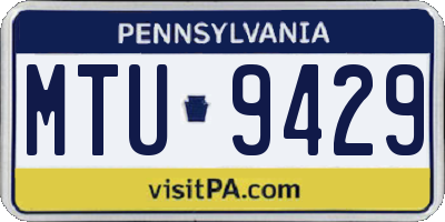 PA license plate MTU9429