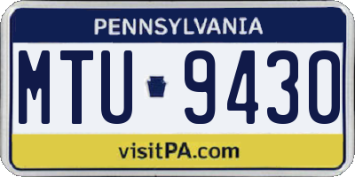 PA license plate MTU9430