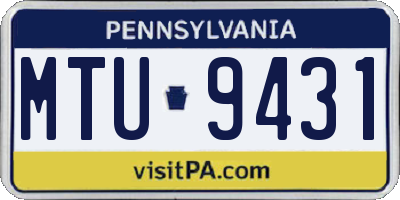 PA license plate MTU9431