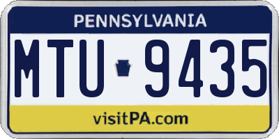 PA license plate MTU9435