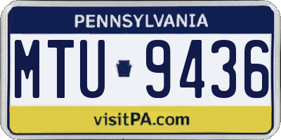 PA license plate MTU9436