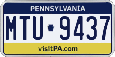 PA license plate MTU9437
