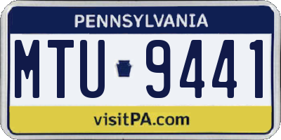 PA license plate MTU9441