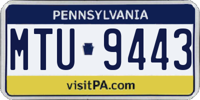 PA license plate MTU9443
