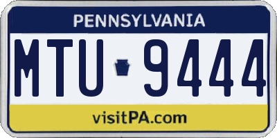 PA license plate MTU9444