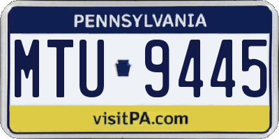 PA license plate MTU9445